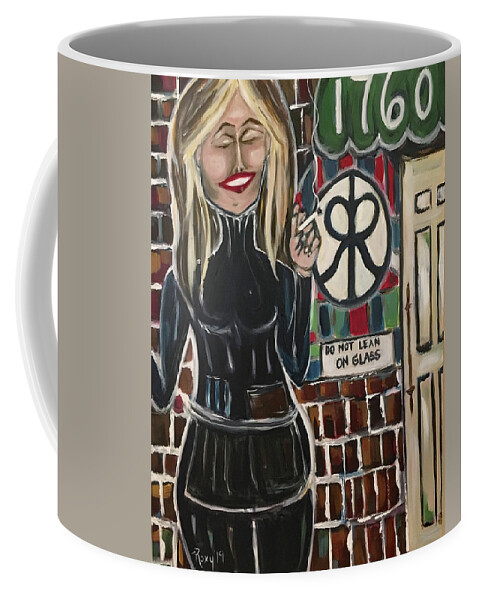Bartender Coffee Mug featuring the painting Smoke Break by Roxy Rich