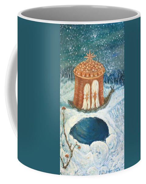 Snail Coffee Mug featuring the painting Snail by Elzbieta Goszczycka