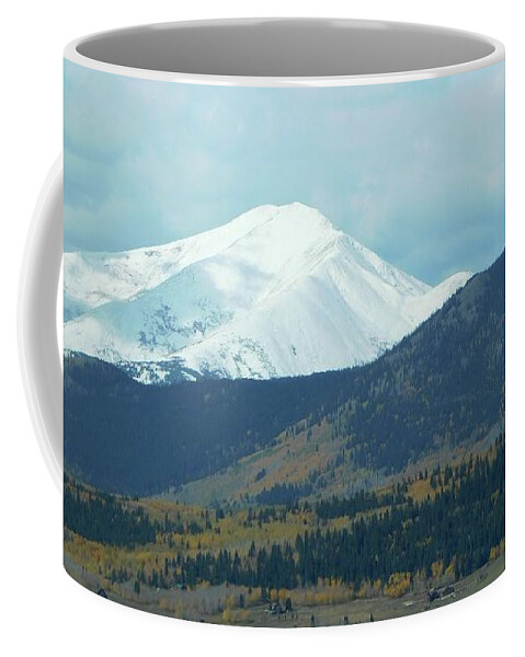 Mountains Coffee Mug featuring the photograph Snow Capped by Karen Stansberry