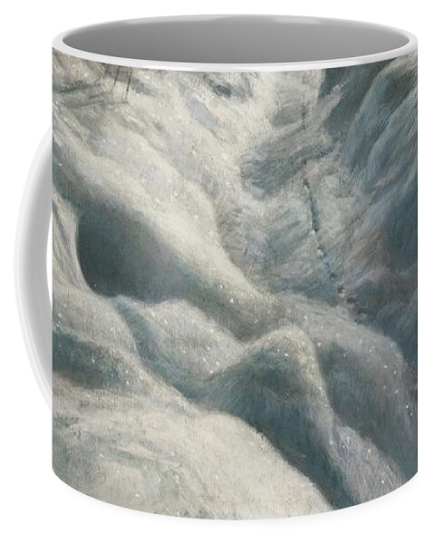 Hans Saele Coffee Mug featuring the painting Snow Covered Stream by Hans Egil Saele