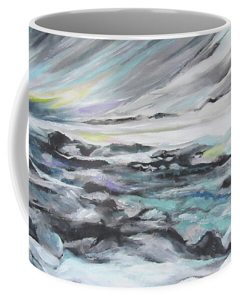 Snow Coffee Mug featuring the painting Snow Flow by Jean Batzell Fitzgerald