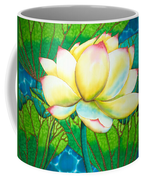 Waterlily Coffee Mug featuring the painting Snow White Lotus by Daniel Jean-Baptiste