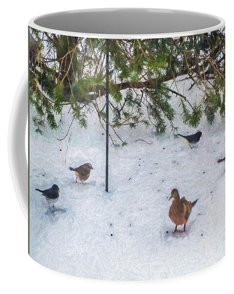 Winter Coffee Mug featuring the photograph Snowbirds by Cathy Kovarik