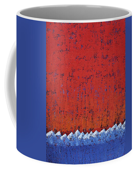 Mountains Coffee Mug featuring the painting Snowcaps original painting by Sol Luckman