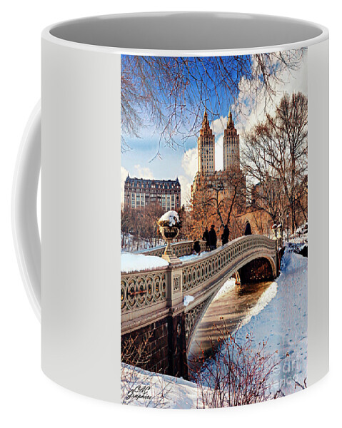 Central Park Coffee Mug featuring the digital art Snowy Central Park by CAC Graphics