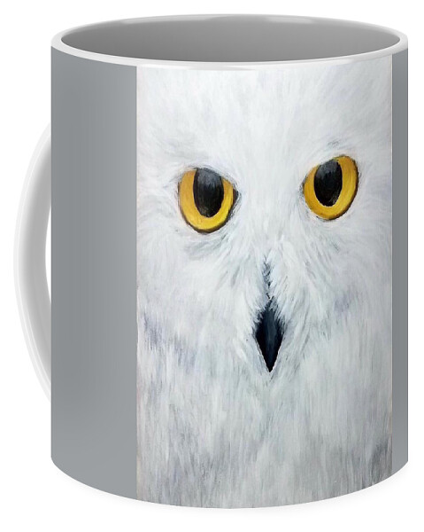 Owl Coffee Mug featuring the painting Snowy Owl by Amy Kuenzie
