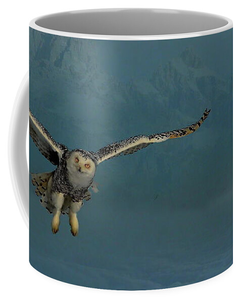 Snowy Owl Coffee Mug featuring the photograph Snowy Owl in the Morning Mist by Russ Harris