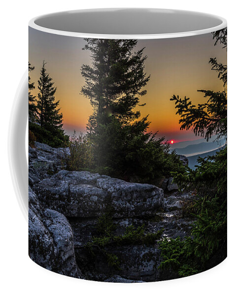 Bear Rocks Preserve Coffee Mug featuring the photograph Solitary Sunrise by Lori Coleman