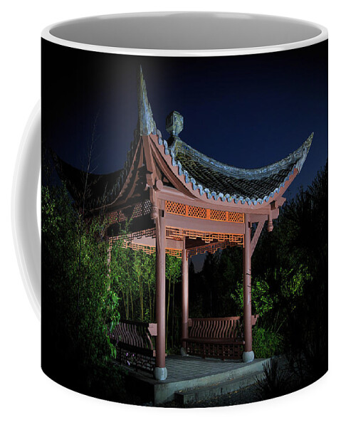 Seattle Chinese Garden Coffee Mug featuring the photograph Song Mei Ting at Twilight by Briand Sanderson