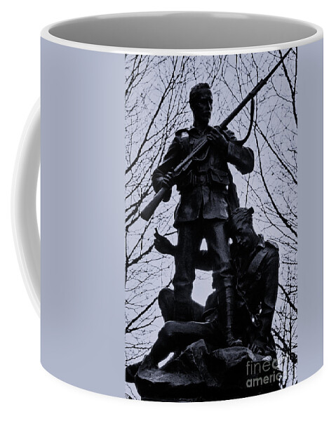 South African War Memorial Coffee Mug featuring the photograph South African War Memorial in Black and White by Pics By Tony