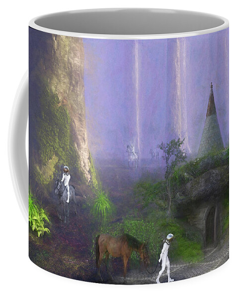 Trees Coffee Mug featuring the digital art Space Horse by Michael Cleere