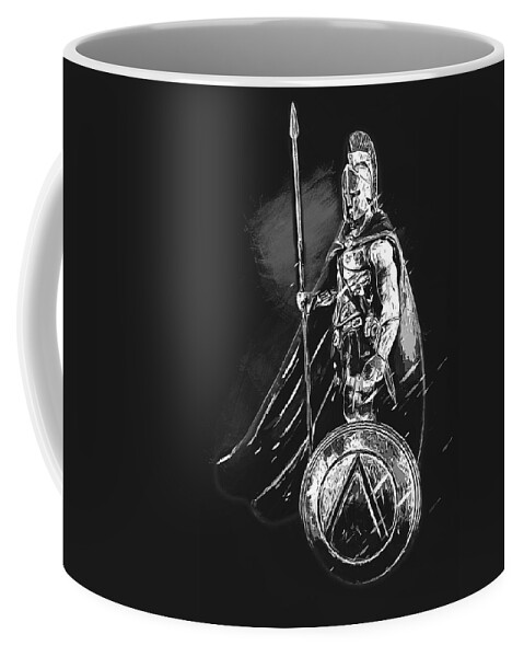 Spartan Warrior Coffee Mug featuring the painting Spartan Hoplite - 47 by AM FineArtPrints