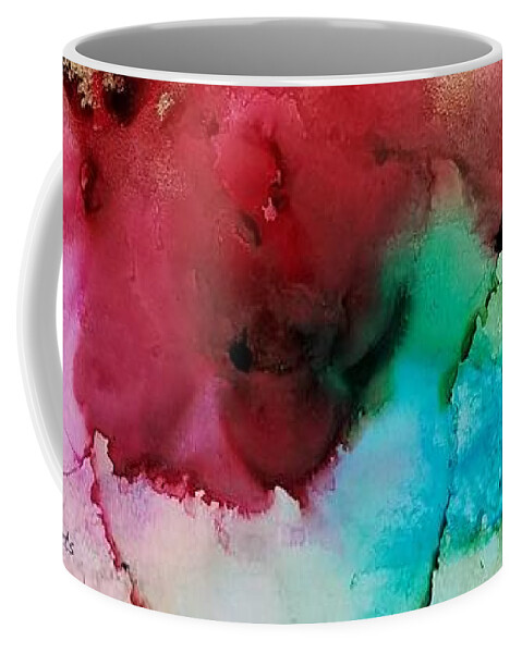 Abstract Coffee Mug featuring the painting My Bubbles by Lisa Debaets