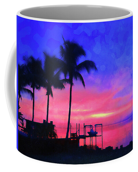 Pier Coffee Mug featuring the painting Spectacular Florida Sunset - 02 by AM FineArtPrints