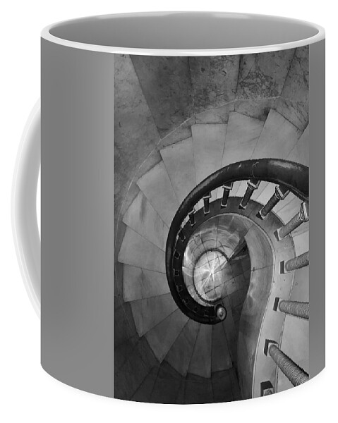 Spiral Coffee Mug featuring the photograph Spiral Staircase, Lakewood Cemetary Chapel by Sarah Lilja