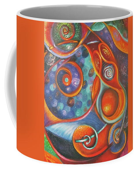 Spirals Coffee Mug featuring the painting Spirals by Sherry Strong