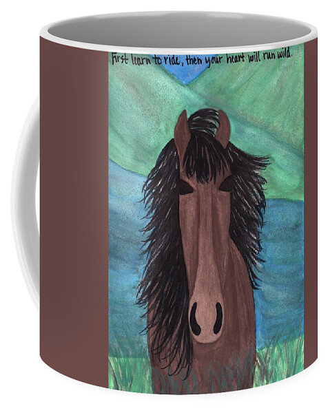 Spirit Horse Coffee Mug featuring the mixed media Spirit Horse by Jessica Karpinske