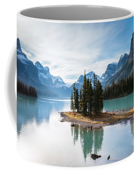 Landscape Canada Coffee Mug featuring the photograph Spirit island, Jasper National Park, Canada by Matteo Colombo