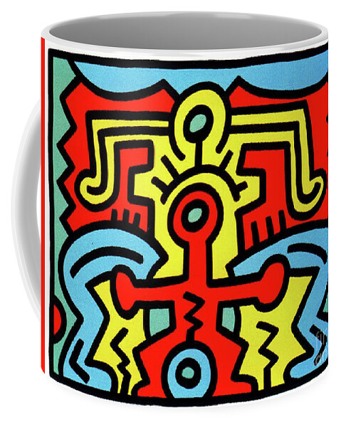 Haring Coffee Mug featuring the painting Spirit of Art by Haring