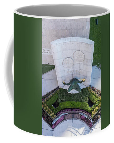 Detroit Coffee Mug featuring the photograph Spirit of Detroit from Above by John McGraw