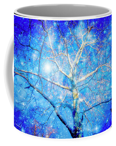 Spiritual Coffee Mug featuring the drawing Spirit Tree, Fantasy Forest by A Macarthur Gurmankin