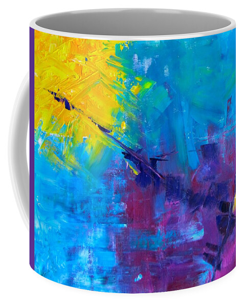 Violet Coffee Mug featuring the painting Spit Fire by Barbara O'Toole