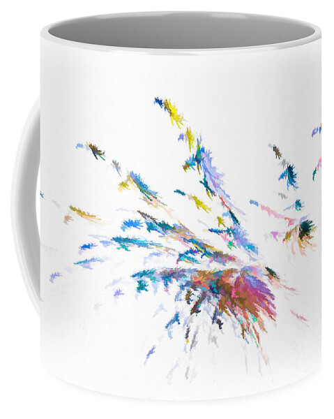 Splatter Coffee Mug featuring the digital art Splatter Fan Blue by Don Northup