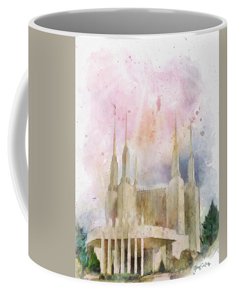 Temple Coffee Mug featuring the painting Splendid Morning by Greg Collins