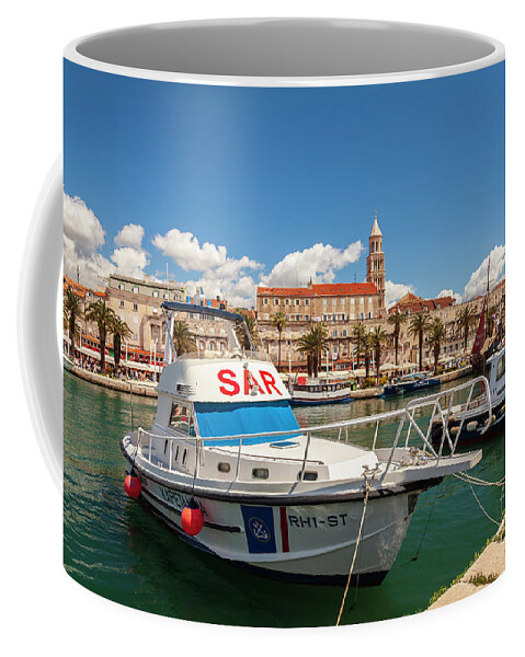 Lifeguard Coffee Mug featuring the photograph Split Croatia coastguard by Sophie McAulay