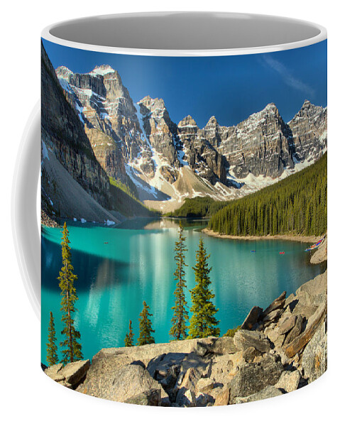 Moraine Lake Coffee Mug featuring the photograph Spring Afternoon At Moraine Lake by Adam Jewell