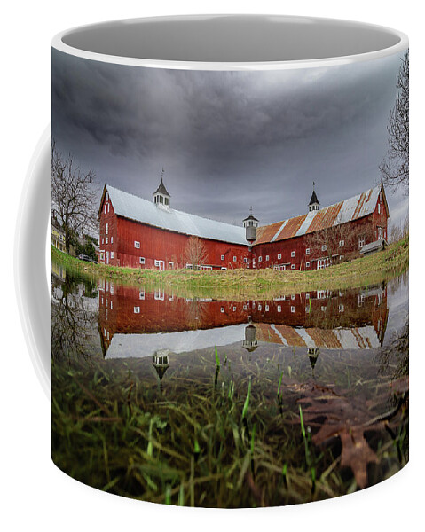 Barn Coffee Mug featuring the photograph Spring Barn Reflection by Tim Kirchoff