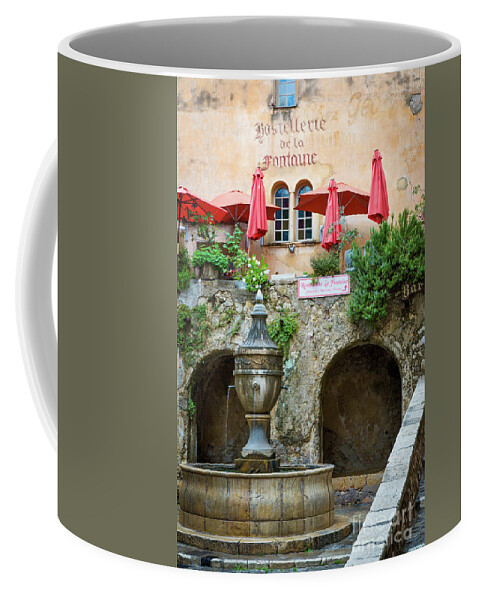Saint Paul De Vence Coffee Mug featuring the photograph St Paul de Vence Fountain - Provence France by Brian Jannsen