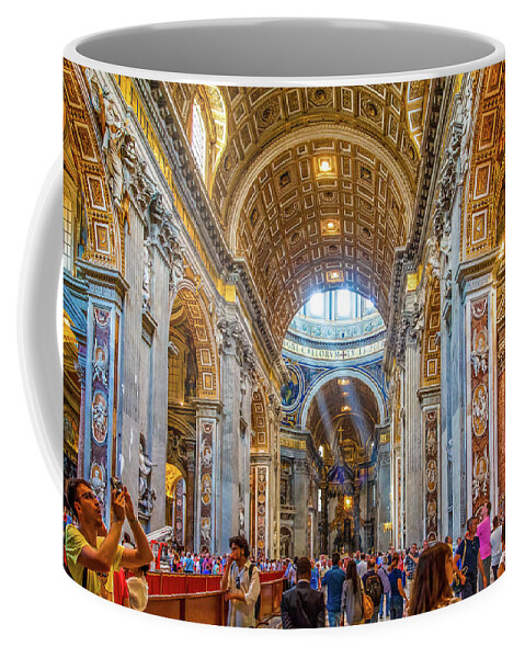 Saint Peter's St Peters Basilica Coffee Mug featuring the photograph St Peters Basilica by Darryl Brooks