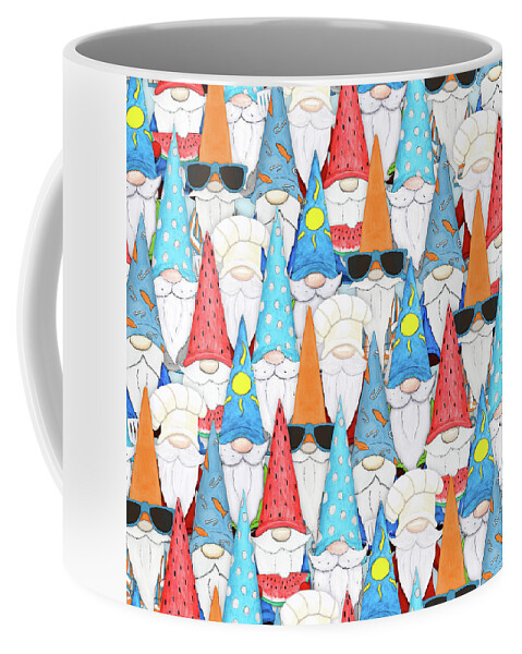 Staggered Coffee Mug featuring the digital art Staggered Gnomes Pattern by Hugo Edwins