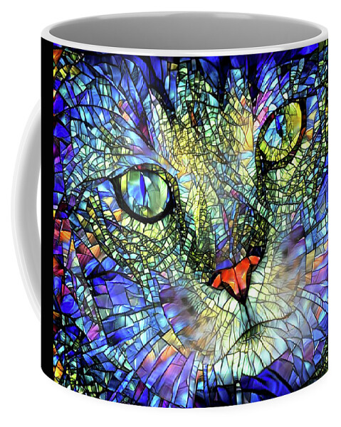 Stained Glass Cat Art Coffee Mug by Peggy Collins - Pixels