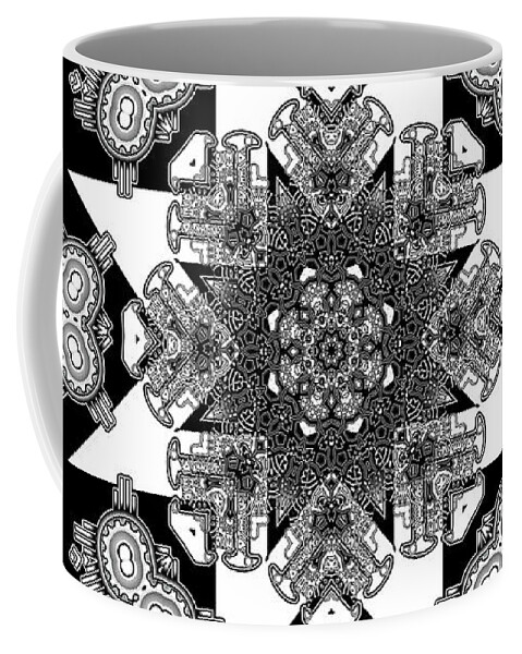 Pattern Coffee Mug featuring the digital art Star Tile P1227041718 Pattern by Rolando Burbon
