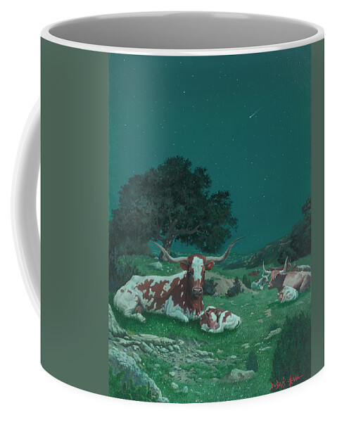 Nocturne Coffee Mug featuring the painting Stars Over Texas by Howard DUBOIS