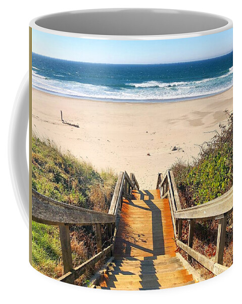 Beach Coffee Mug featuring the photograph Steps To The Beach by Brian Eberly