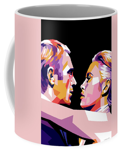 Steve Mcqueen Coffee Mug featuring the digital art Steve McQueen and Faye Dunaway by Movie World Posters