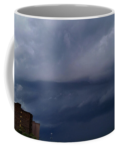 Weather Coffee Mug featuring the photograph Storm Approaching the City by Ally White