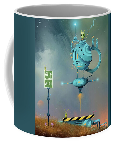 Area 51 Coffee Mug featuring the painting Storm Area 51, They Can't Stop All of Us by Joe Gilronan