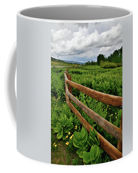 Highway 50 Coffee Mug featuring the photograph Storm Clouds over Big Cimarron Road by Ray Mathis