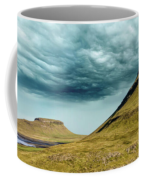 Iceland Coffee Mug featuring the photograph Stormy Church Mountain by David Letts
