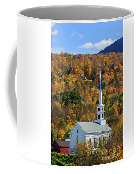 3dRose 147614_1 Autumn Community Church in Stowe Vermont USA Mug 11 oz Ceramic