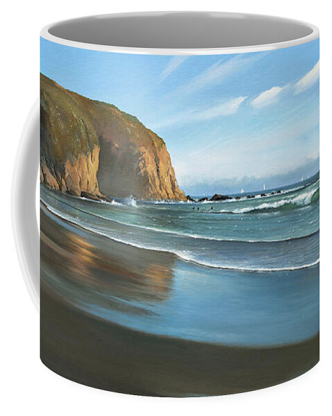 Dana Point Coffee Mug featuring the painting Strands Beach Dana Point Oil Painting by Cliff Wassmann