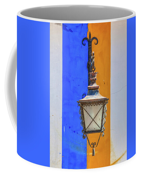 Portugal Coffee Mug featuring the photograph Street Lamp of Obidos by David Letts