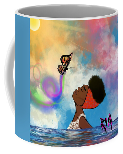 Baptism Coffee Mug featuring the painting Strip off the old personality by Artist RiA