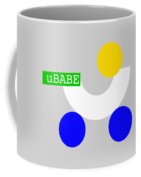Pram Coffee Mug featuring the digital art Stroll BABE by Ubabe Style