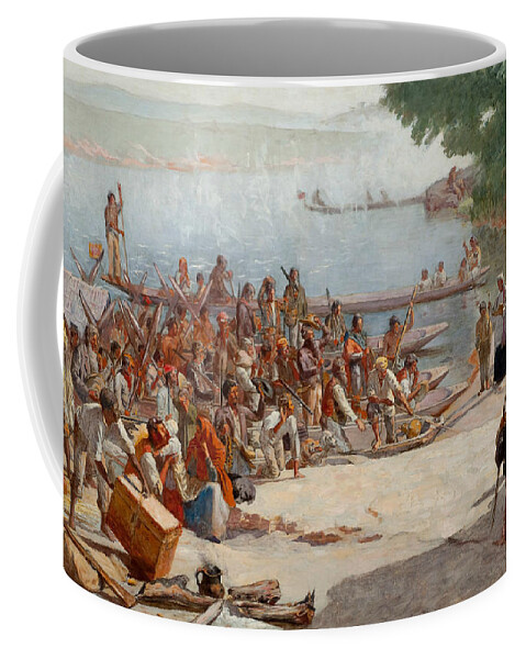 19th Century Art Coffee Mug featuring the painting Study for Departure of the Moncao by Almeida Junior