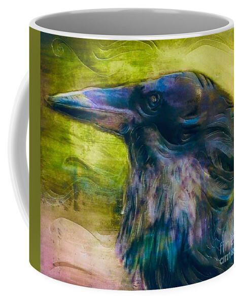 Ravens Coffee Mug featuring the painting Study of Ravens 1 by FeatherStone Studio Julie A Miller